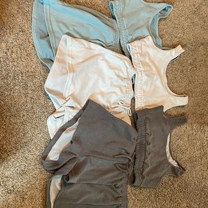 Set of three shorts and tube tank top sets